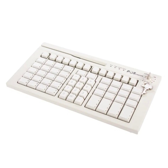 Клавиатура программируемая Poscenter S67 (63 клавиши, MSR, ключ, USB), белая